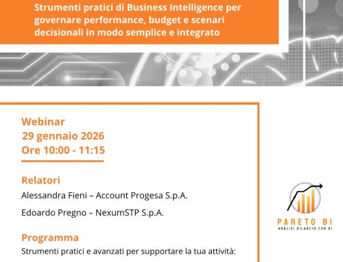 Webinar gratuito Stop a Excel: come migliorare performance e controllo con Pareto BI  Strumenti pratici di Business Intelligence per governare performance, budget e scenari decisionali in modo semplice e integrato