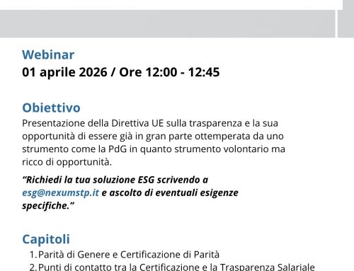 Webinar Gratuito Parità di genere e trasparenza retributiva: cosa fare dopo il recepimento della direttiva sulla trasparenza retributiva